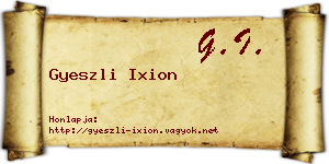 Gyeszli Ixion névjegykártya
